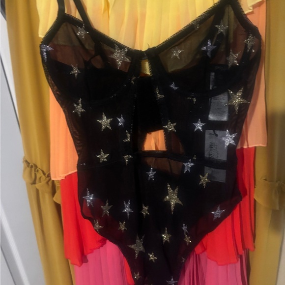 Premium Glitter Star Cut Out Lingerie Bodysuit - Picture 6 of 6